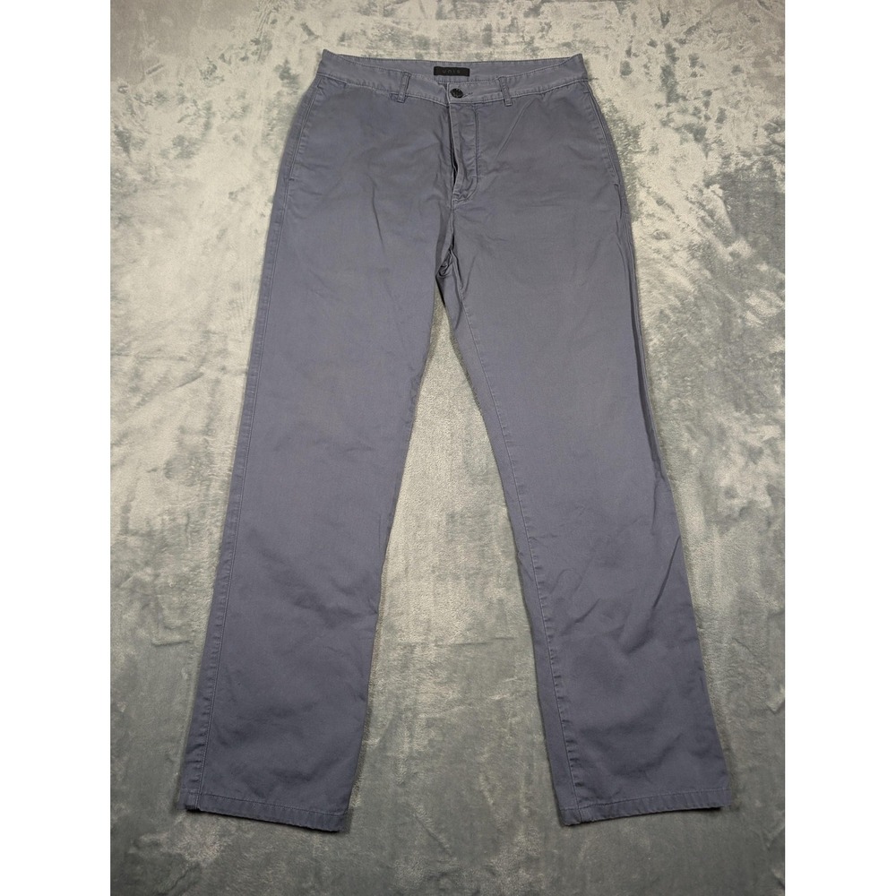 Unis Ford Pants Mens 33 Gray Blue Chino Button Fly Made Portugal Casual Slim